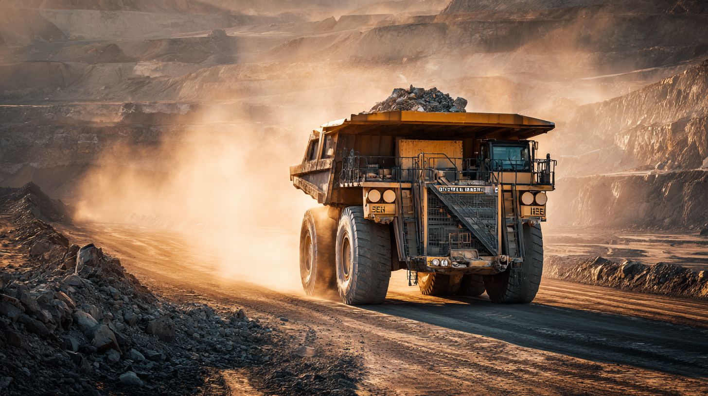 Truk angkut berat Caterpillar 793 di area tambang terbuka Indonesia