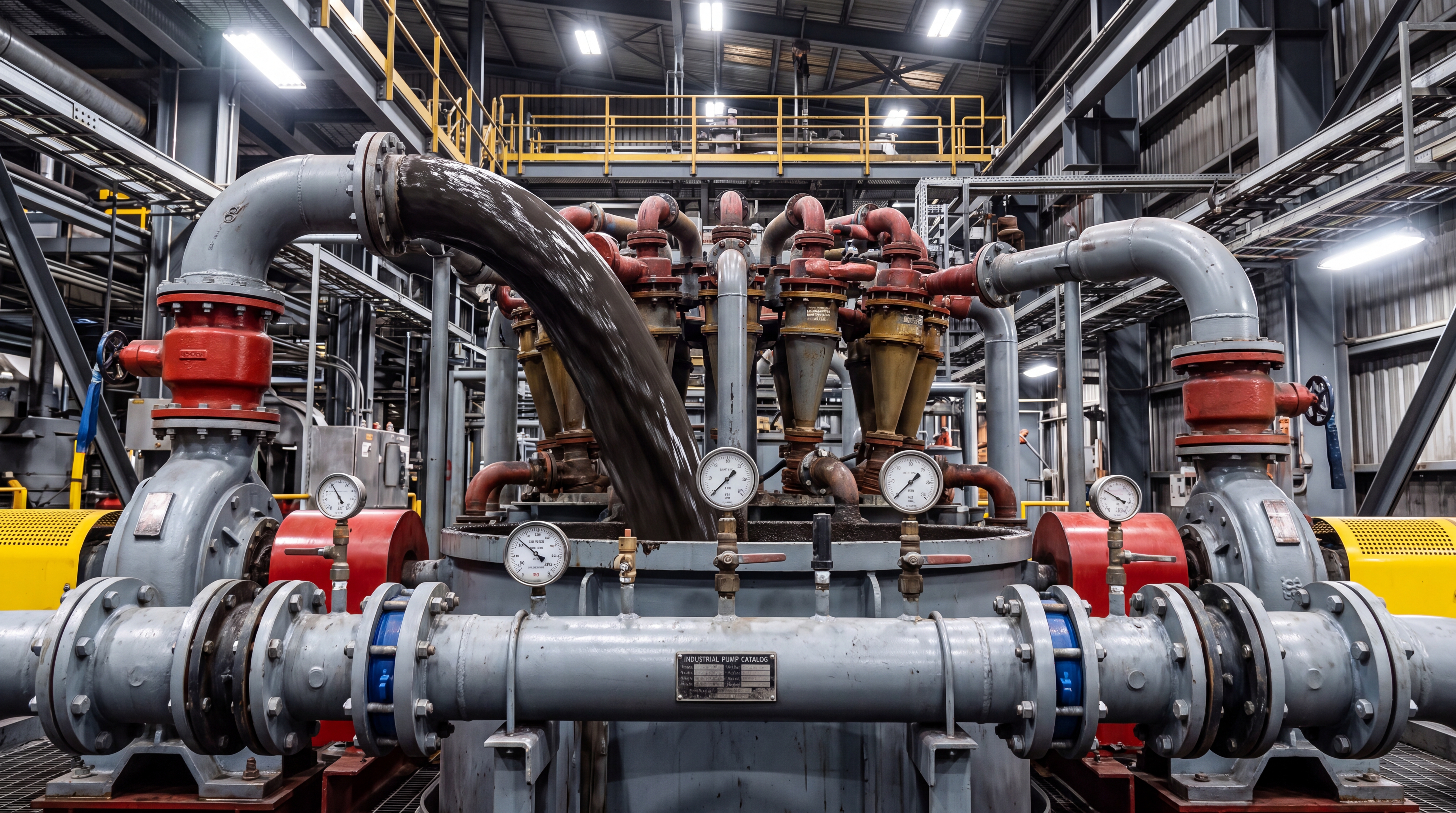 Pompe d'alimentation de cyclones en service sur circuit de classification minier
